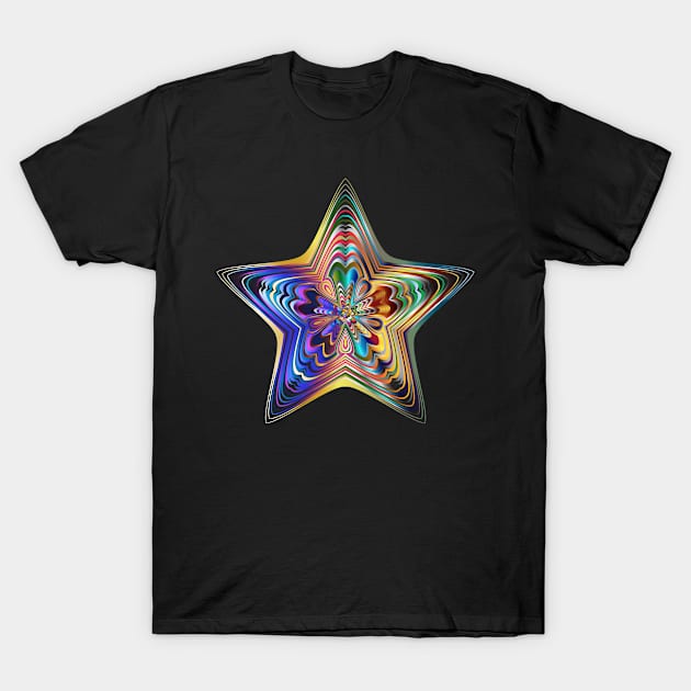 Star in prismatic colours T-Shirt by Montanescu